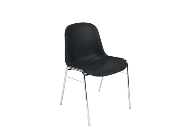 stolička s plastovým operadlom